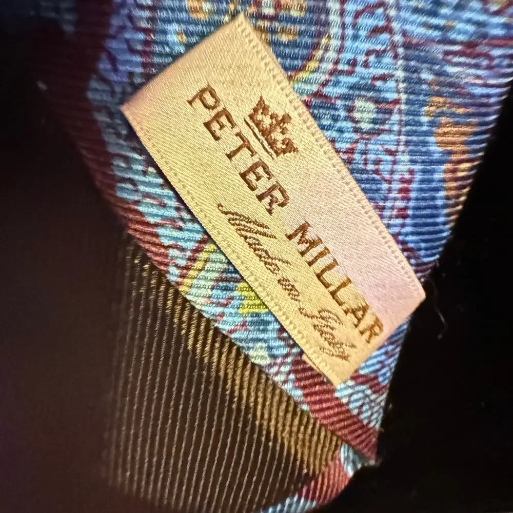 PETER MILLAR BLUE AND RED PAISLEY TIE